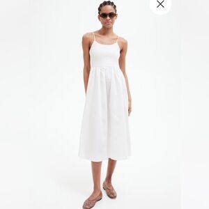 H&M White Sleeveless Midi Dress
